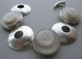 Shell and Silver Disc Bracelet