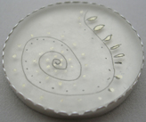 Swirl Ink Drawing Brooch