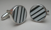 Black and White Stripe Cufflink
