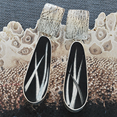 Black Resin Tear Earrings