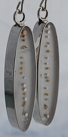Fine Silver and Gold Dots Earrings