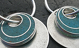Silver Turquoise Inlay Earrings