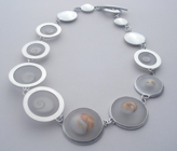 Shell and Resin Silver Necklace