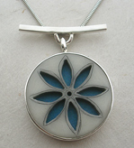 Carved Tagua Flower Pendant