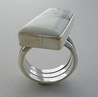 Fossilzed Ivory Rectangle Ring
